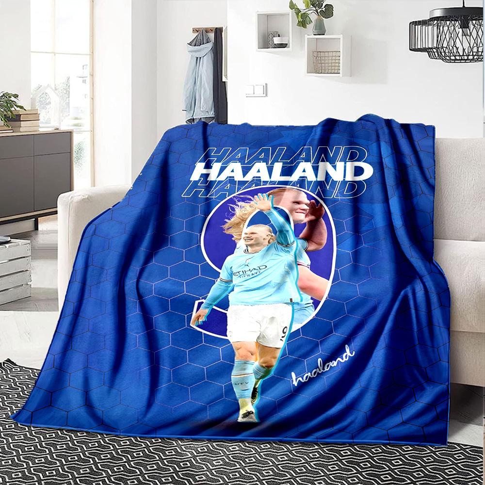 1pc Haaland12 Blanket, Gift, for Men and Women, Soft Blanket, Good for Sofa Bed Couch Travel, Lightweight Flannel Blanket