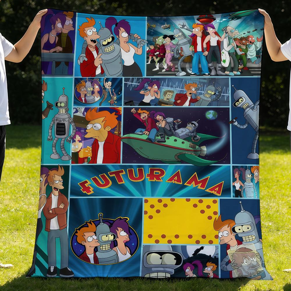Blanket Throw Super Cosy Plush F-FuturamaS-ES Living Room Sofa Couch Childish CARTOON Birthday Gifts