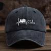 Fun Heartbeat Car Print Baseball Hat Fashionable Versatile Peaked Cap Men's Outdoor Hat