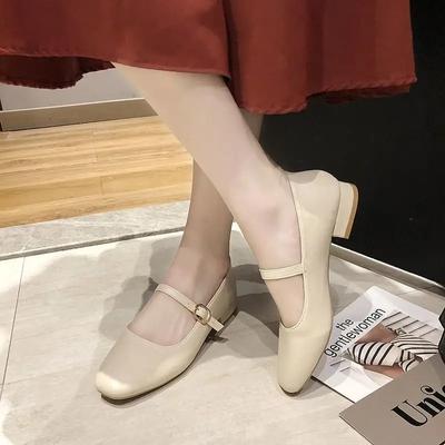 Neue Damenschuhe mit niedrigem Absatz und quadratischer Zehenpartie, Retro-Mary-Janes-Pumps, lässig, Frühling/Herbst, Damen-Wochenschuhe, Größe 35–40