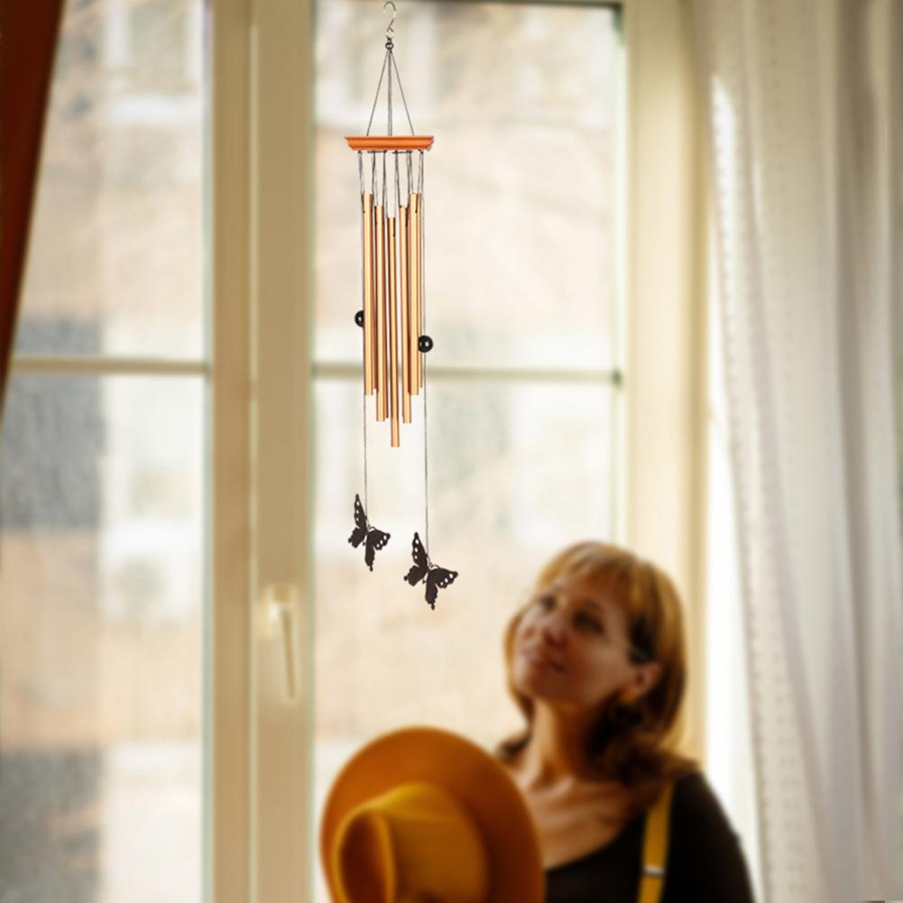 Outside Butterfly Wind Chime Aluminum Tube Wind Chimes Wind Chime Soothing Melodic Hanging Pendant Outdoor Garden Decor