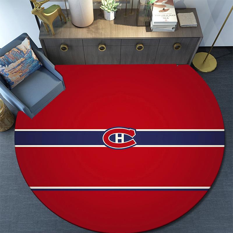 Tappeto Rotondo Montreal Canadiens, Tappeto per Soggiorno Camera da Letto Divano Sala Giochi Decorazione, Tappetino Antiscivolo
