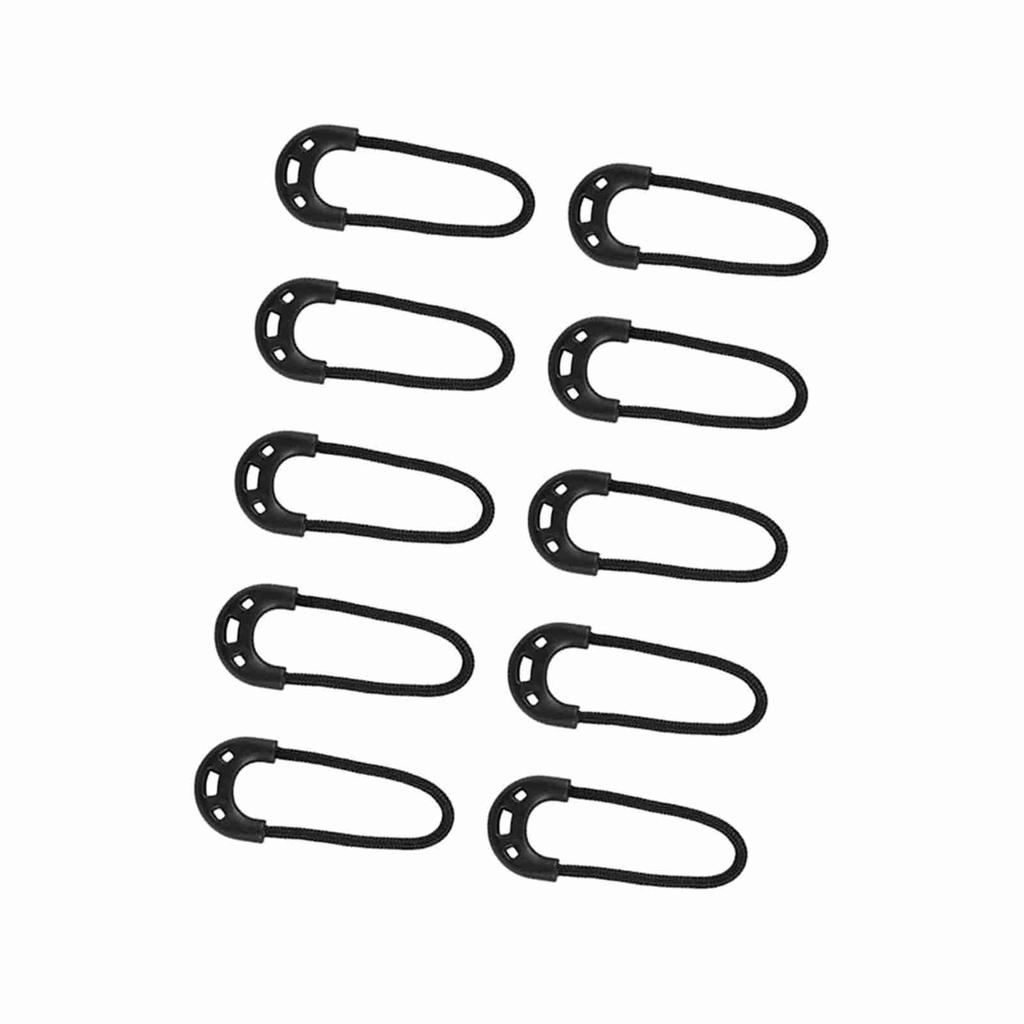 10pcs bag EDC Black Small Zipper Pulls Cord Rope For Outdoor Travel Clothing Backpack Accessory