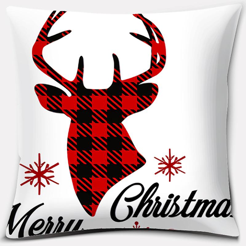 Christmas Gifts, Santa Claus, Deer, Christmas Greetings, Merry Christmas Series Pattern Pillowcase Party Pillowcase Decoration