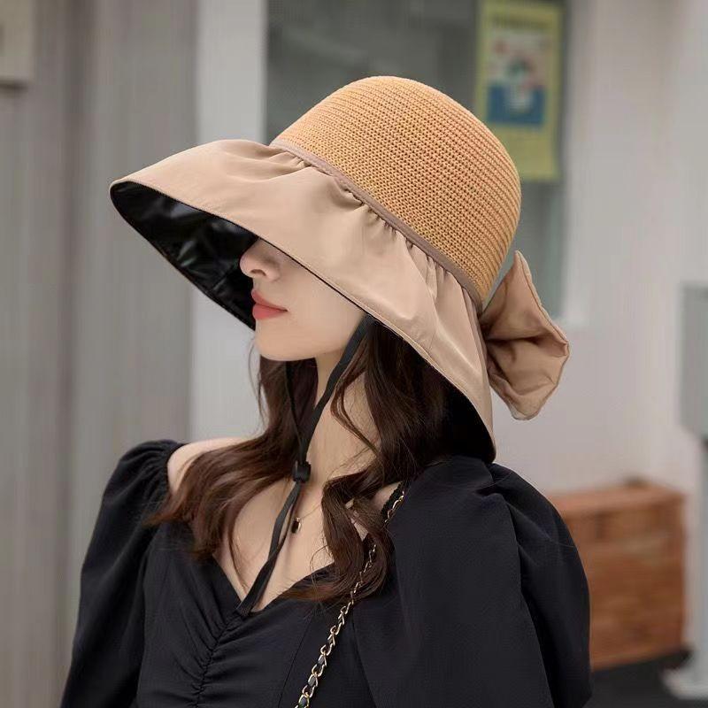 Summer Ladies Sun Hat Storage Bag Vinyl Fisherman Hat Outdoor UV Protection Sun Hat Large Brim
