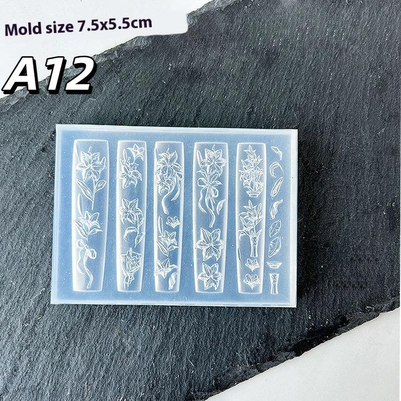 1Pc Chain Ice Flower Butterfly 3D Acrylic Mold Nail Art Decorations Diy Design Silicone Nails Mold