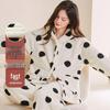 Women's Coral Fleece Long Bathrobe - 2025 Autumn/Winter, Warm & Simple Solid Color Homewear