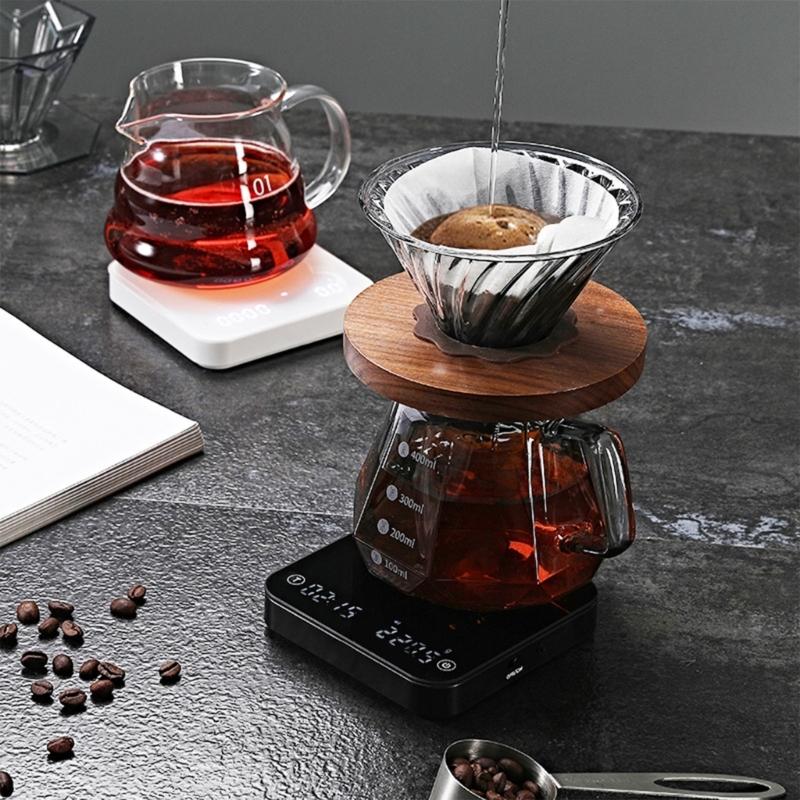 Intelligent Electronic Scale 4 Mode Cooking Timers 0.1g Accuracy Heat Resistant Glass Portable For Home Use