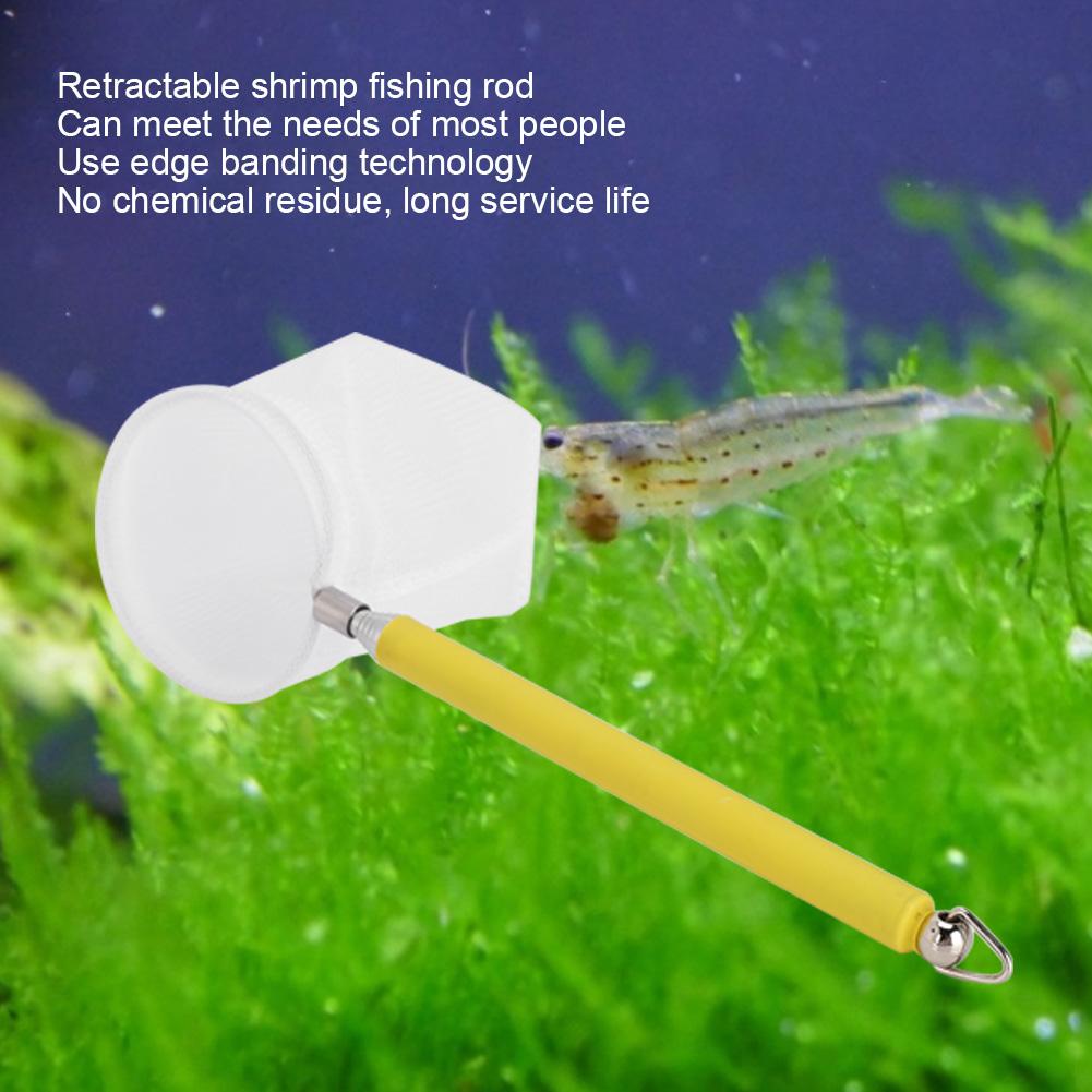 Retractable Aquarium Fish Tanks Catch Net Stainless Steel Portable Shrimp Fishing NetYellow Round