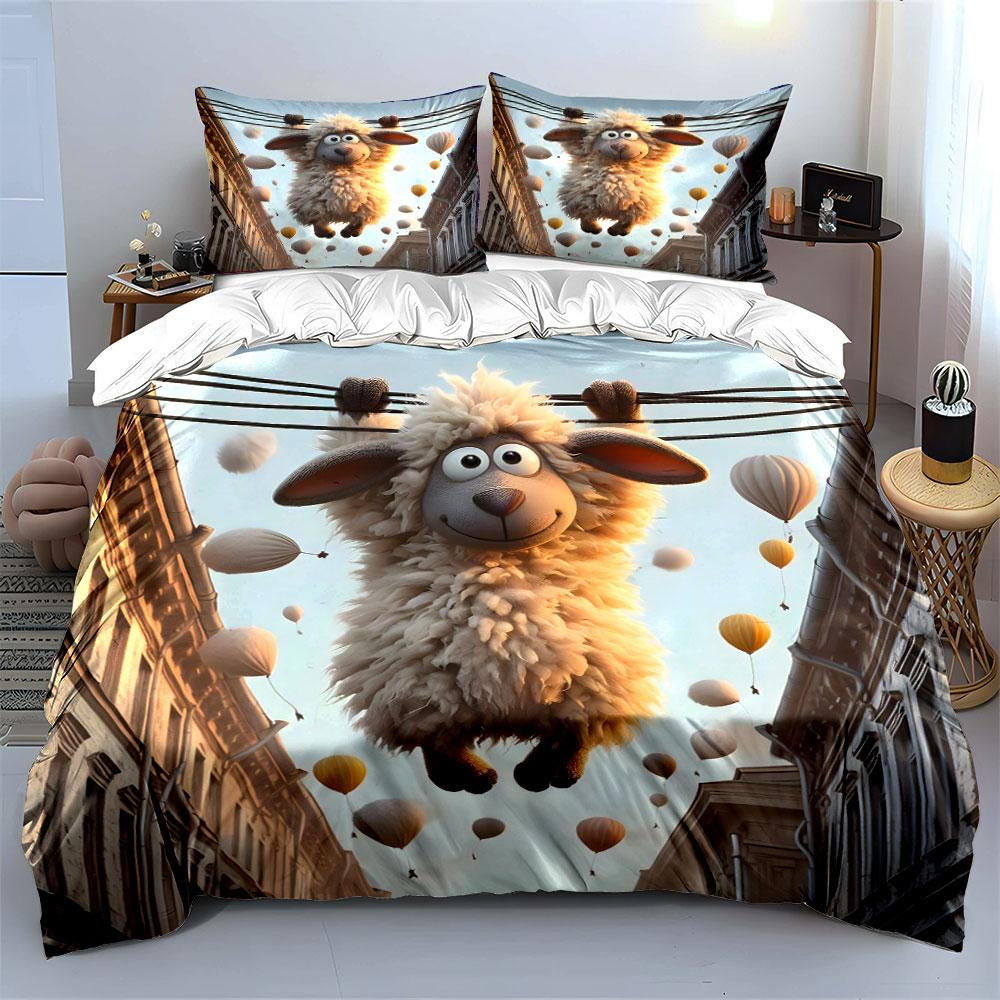 Fluffy sheep adventure dream Bedding sets Duvet covers Pillowcases(1* Duvet Cover 2* Pillowcases without duvet insert)
