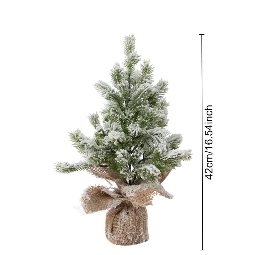 Nearly Natural Flocked Christmas Artificial Tree in Decorative with 30 LED Lights