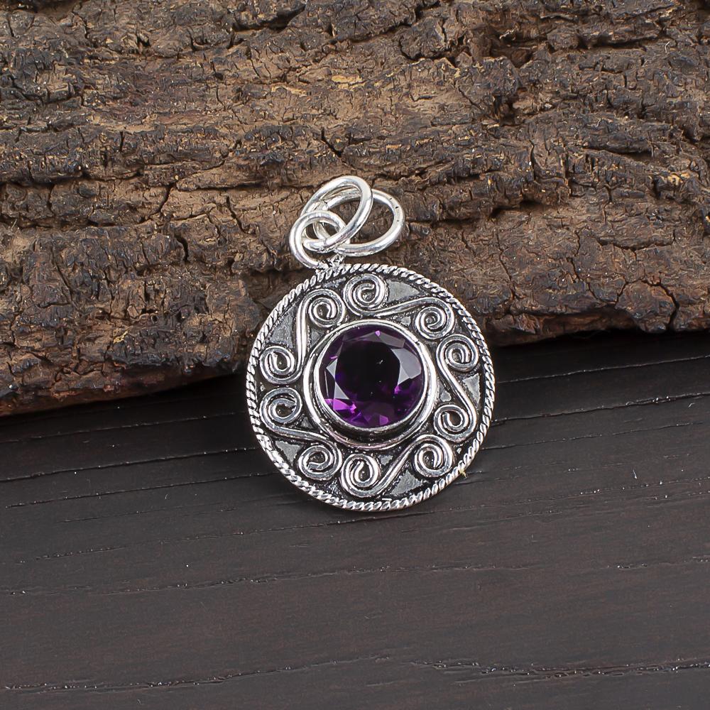 African Amethyst Pendant Gemstone Jewelry, 925 Solid Sterling Silver Pendant, Handmade Jewelry Birthstone Pendant, Gift For Her