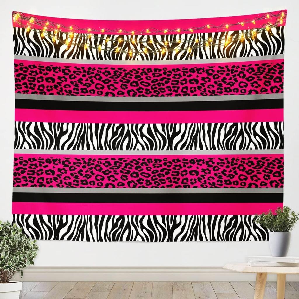Rose Cheetah Tapestry Wall Hanging Leopard Print Tapestry For Kids Boys Girls Children Romantic Red Rose Floral Wall Tapestry