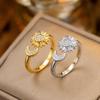 Fashion Shiny Zircon Rings for Unisex Sun Moon Adjustable Open Couple Rings Luxury Exquisite Elegant Wedding Party Zircon Gifts