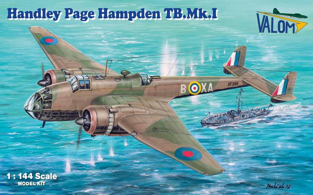 VALOM 1/144 British Handley-Page Hampden TB.Mk.1 Long-Range Torpedo Bomber Plastic Model Kit CV14438