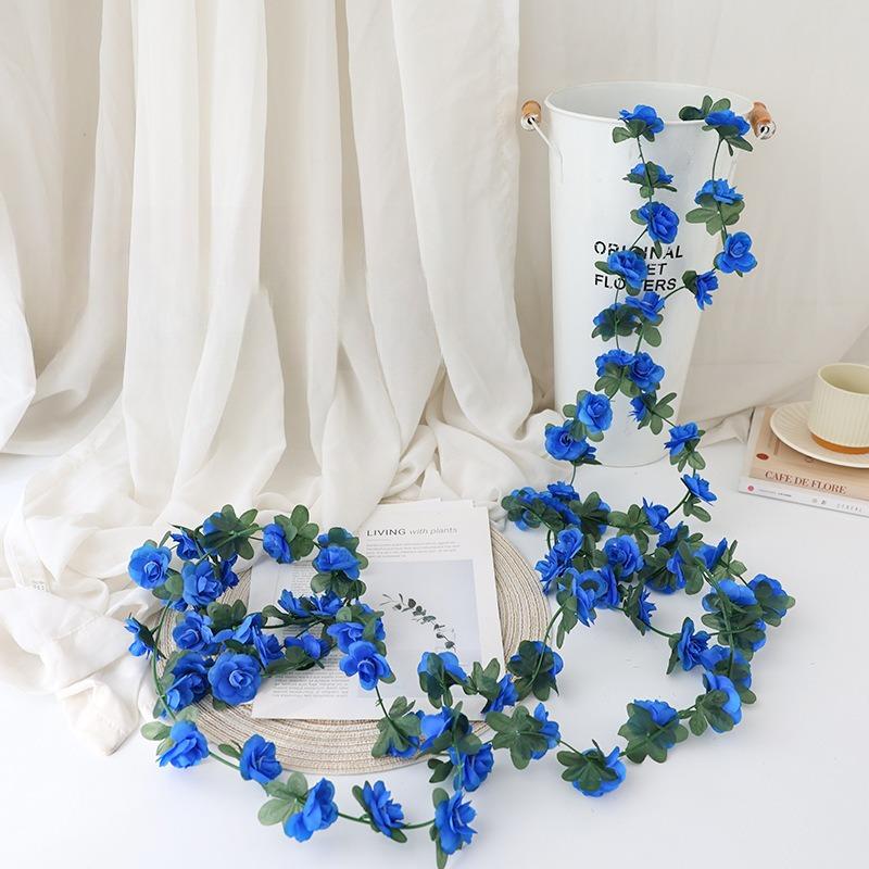 250CM Rose Artificial Flowers Christmas Garland for Wedding Home Room Decoration Spring Autumn Garden Arch DIY Fake Plant Vine