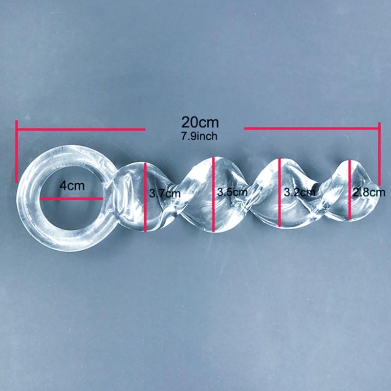 Transparent 7.9 Inch Screw Pleasure Wand Glass Plug