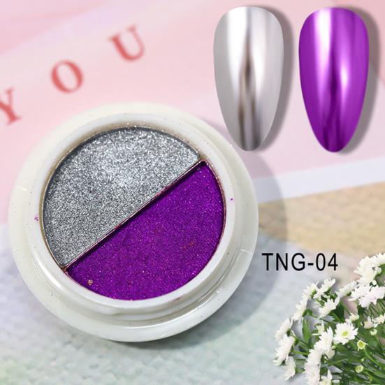 20G Chrome Nail Powder 2 Metallic Holographic Pigment Colors Mirror Effect Powder DIY Gel Nail Art