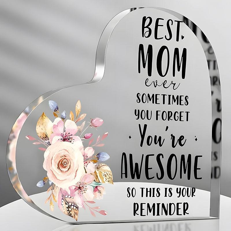 Acrylic Heart-Shaped Gifts Decor Sign For Girlfriend Mother and Friend Birthday Christmas Mothers Day and Valentine's Day Gifts