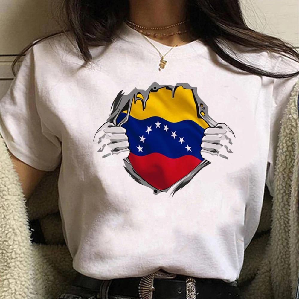 Venezuela t shirt women streetwear Y2K comic top female anime 2000s clothing