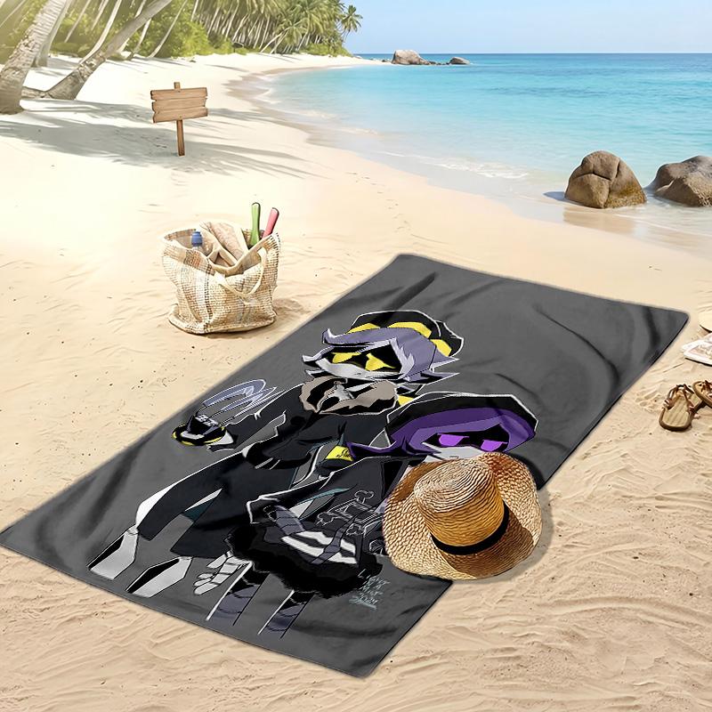 Murder Drones Printed Quick Dry Beach Towel Super Absorbent Soft Lightweight Bath Towel for Pool Summer Travel
