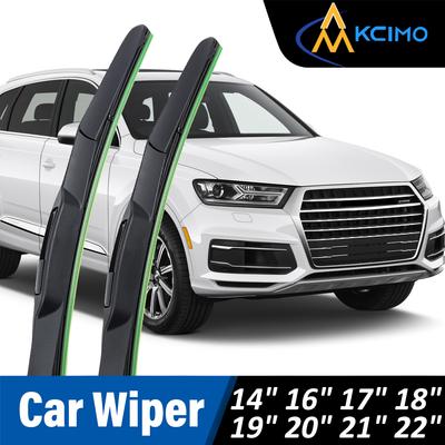 Universal U-type Car Wiper Soft Rubber Wiper HD Quiet Durable Front Windscreen Automotive Wiper 14" 16" 17" 18" 19" 20" 21" 22"
