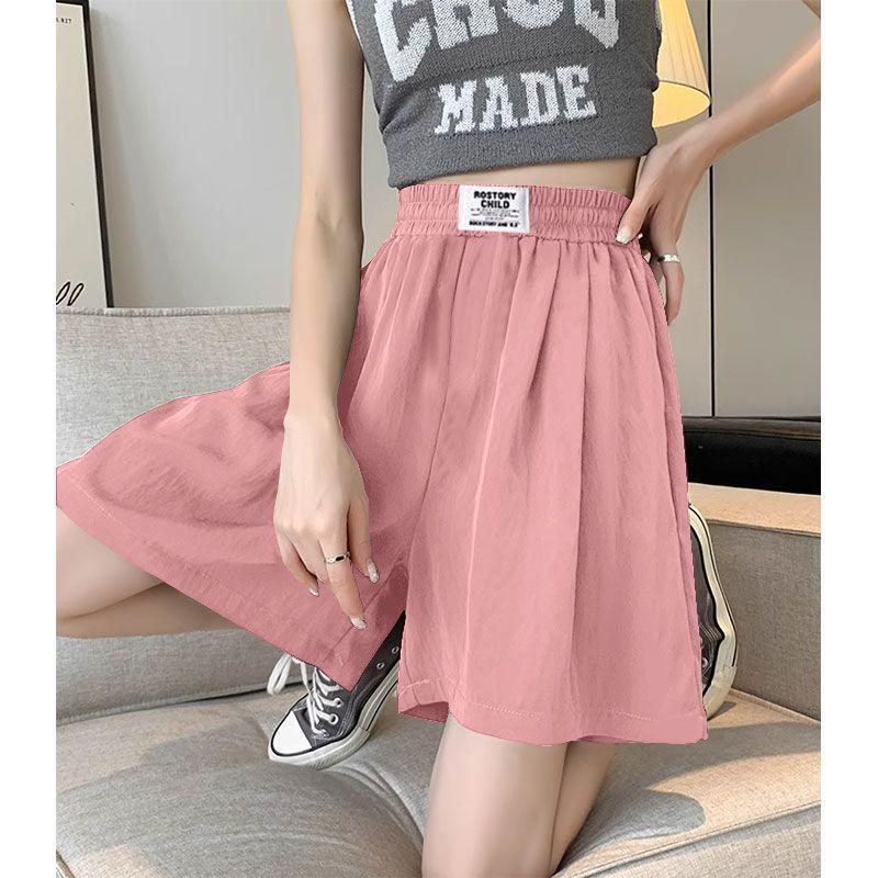 Women s High Waist Ice Silk Sports Shorts: Loose, Casual, Slimming, Wide-Leg, Summer Capri 3XL (145-160 jin)