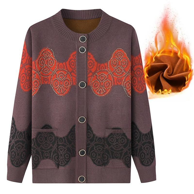 Veste Pull Femme Automne et Hiver Pull Épais en Velours Cardigan Haut Printemps