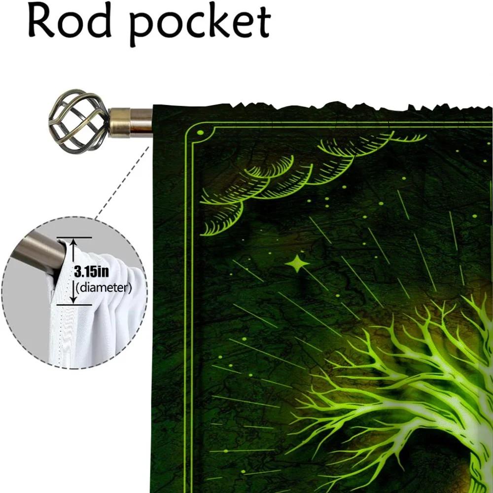 Blackout Curtain for Room 2 Panel Tree of Life Modern Living Room Curtains Halloween Decoration Partition Tulle for Bedroom Home