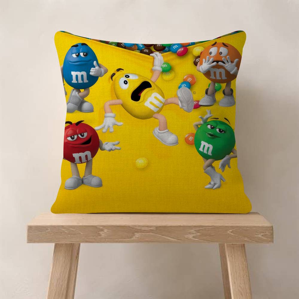 MMs Chocolate Candy Meme Cushion Cover Pillow Cover Decor Pillowcase Printed Cushion Case for Couch