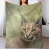 Caracal Cat Two Throw Blanket Soft Bedroom Blanket for Night Sleeping