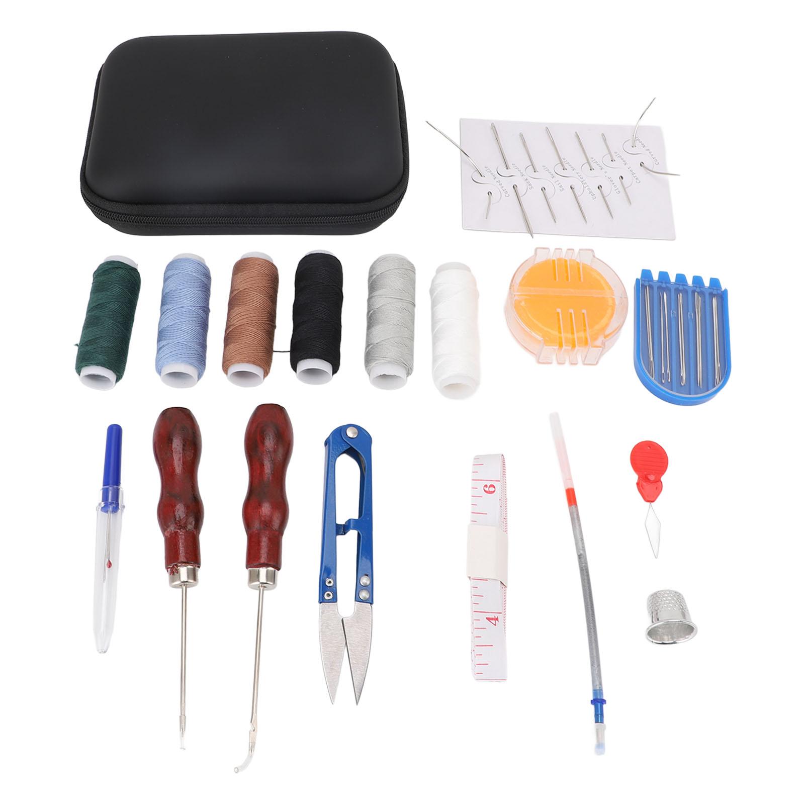 

Набор для шитья из 36 предметов для ремонта кожи, набор для шитья кожи для холста, замши для начинающих и профессионалов