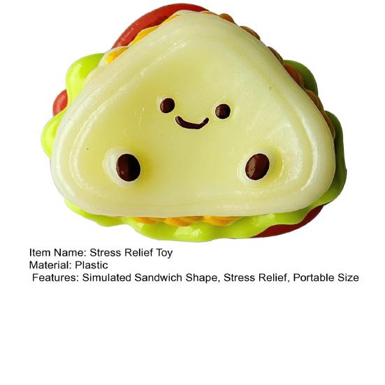 Layered Sandwich Stress Relief Toy, Slow Rising Cartoon Sandwich Squeeze Toy, Detachable Sandwich Fidget Toy for Kids Adults
