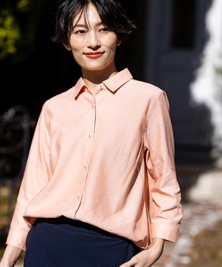 DECOY 493028 Women's Wrinkle-Resistant Roll-Up Shirt, Orange,