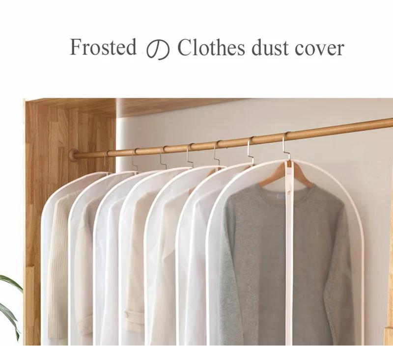 Durable Fully Enclosed Clothes Cover Bags - Transparent Dustproof Waterproof with Zipper Practical Wardrobe Garment Storage Bags