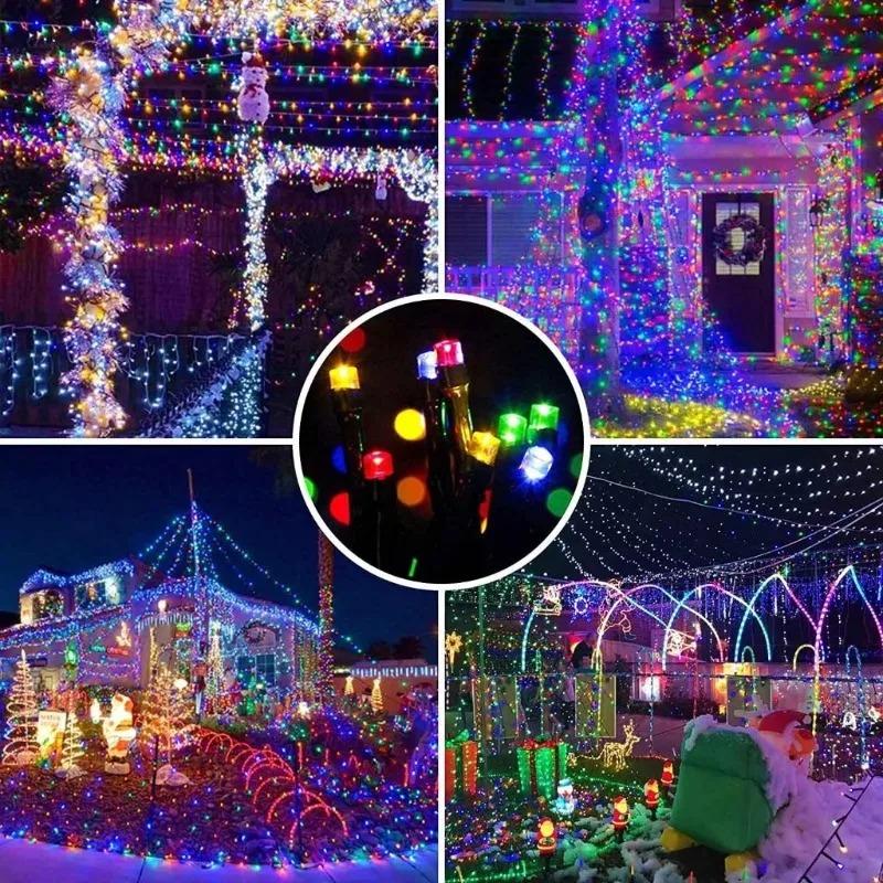 50LED/20LED Solar String Lights Outdoor Waterproof Fairy Lights String 8 Mode for Home Gardens Wedding Party Outdoor Tree Decorations 7m/5m