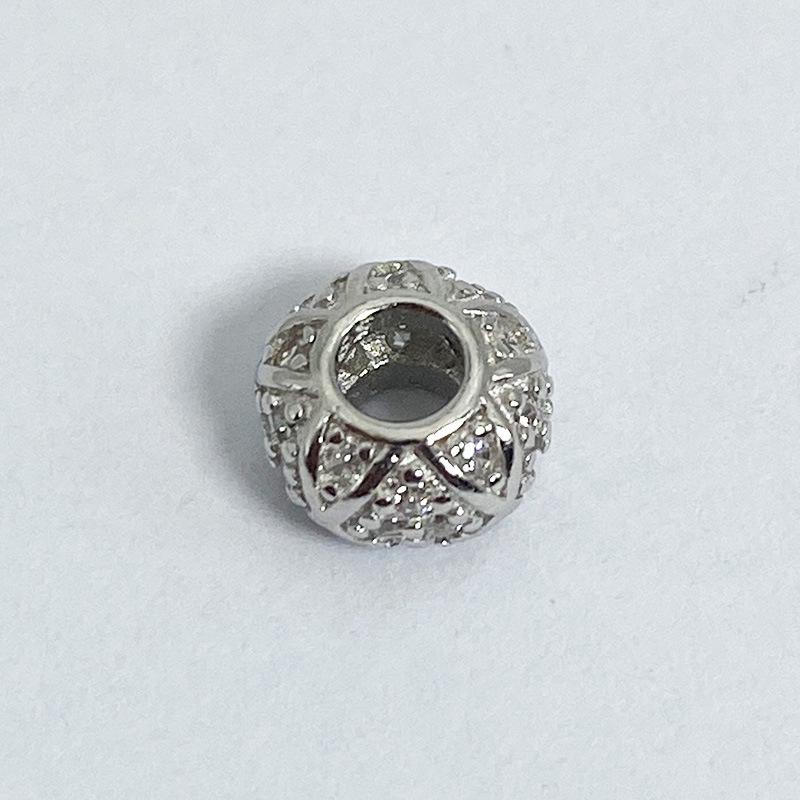 S925 Sterling Silver Zirconia Flower Spacer Beads for DIY Bracelets S925 Silver
