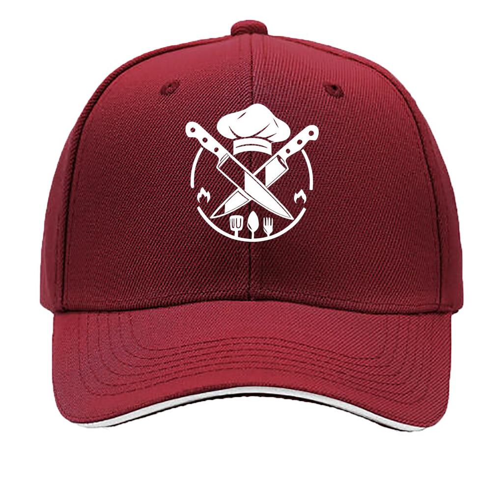 Unisexs Vintage Chef Print Adjustable Washable Outdoor Hat Suitable for Classes Casual Wear Outdo Sandwich Baseball Cap