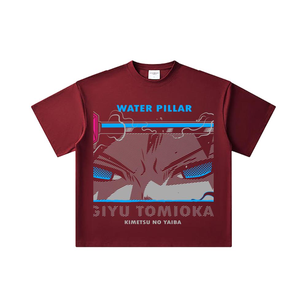 260 GSM Double Yarn 32 Count 100% Cotton Demon Slayer V10 Tomioka Print Unisex Heavy Cotton T Shirt
