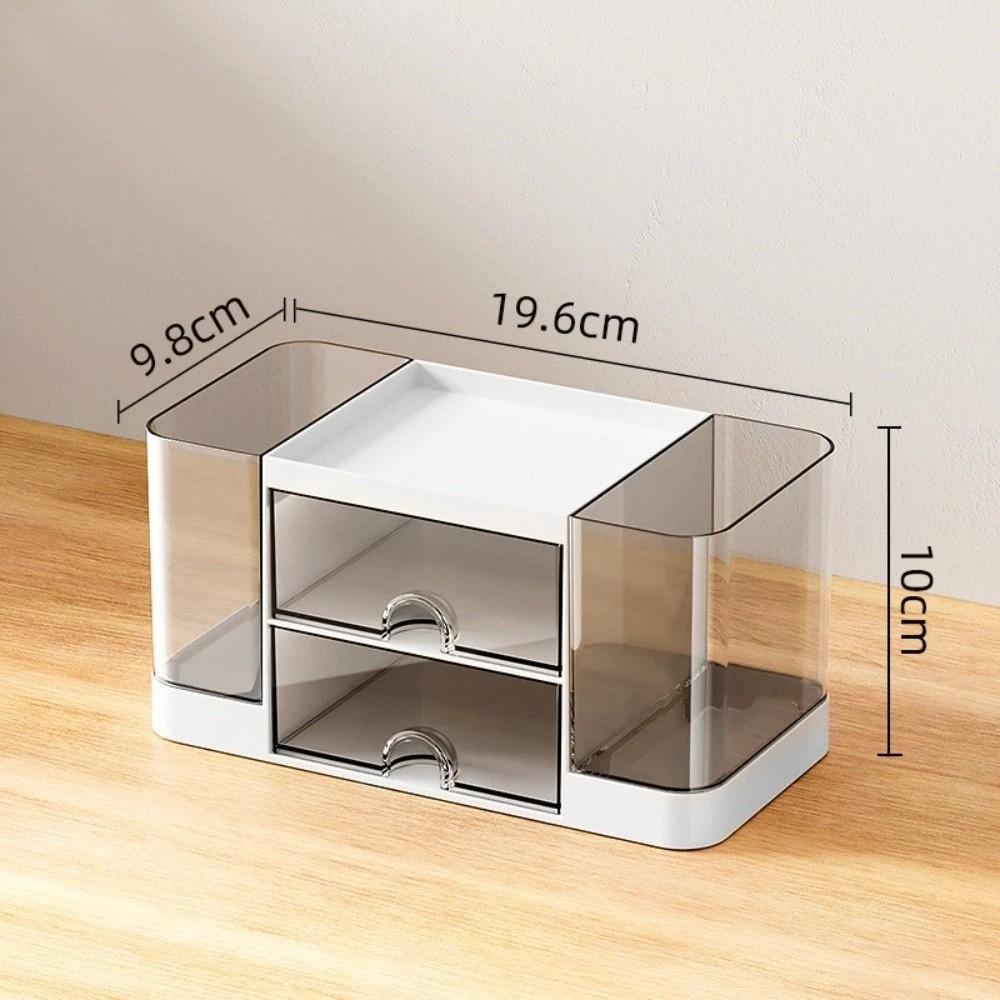 Plastic Drawer Storage Box Large Capacity Stationery Holder Durable Pen Holder  Students белый