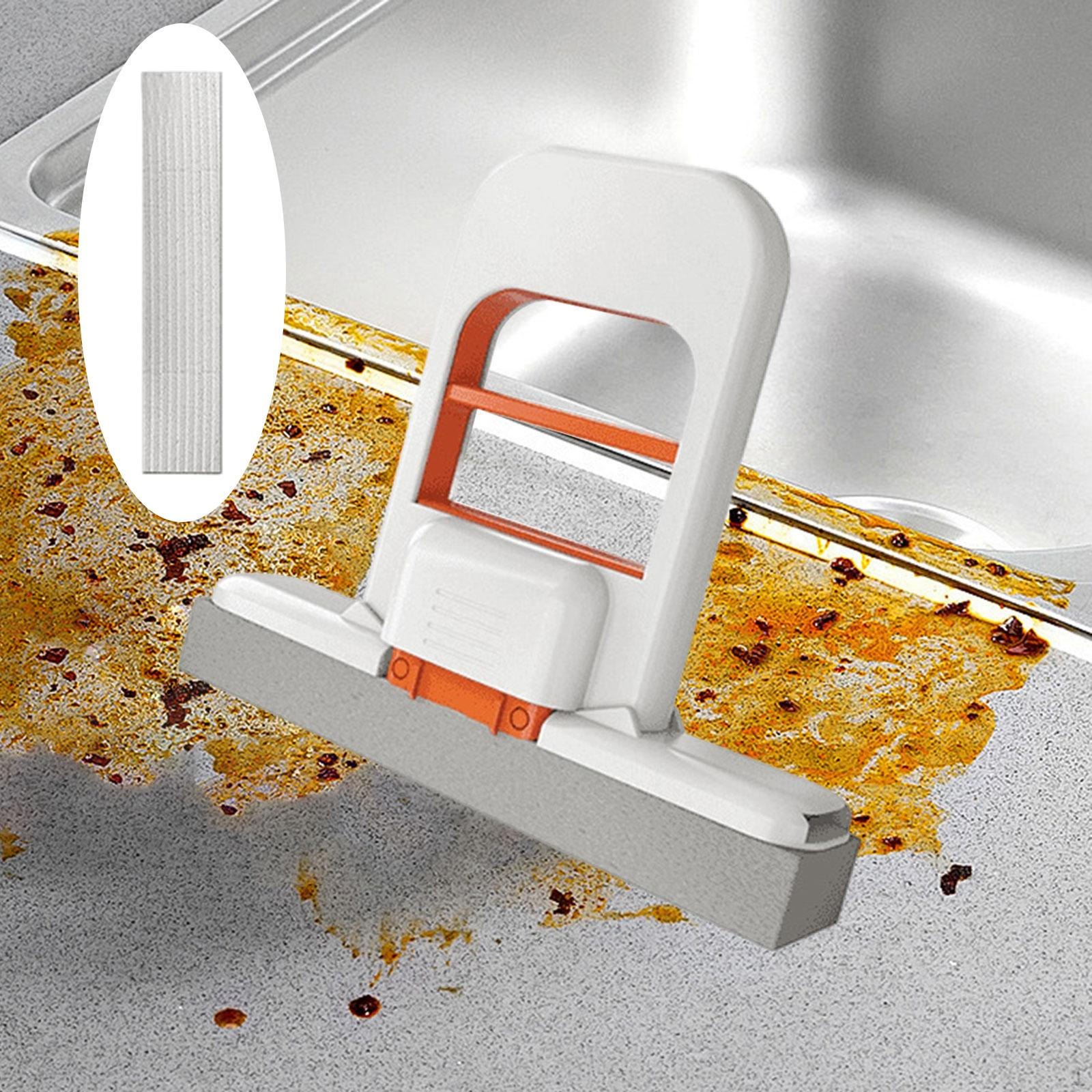 

Self Mini Handheld Cleaning Mop Sponge Head Strong Absorption for Window Desks White Orange