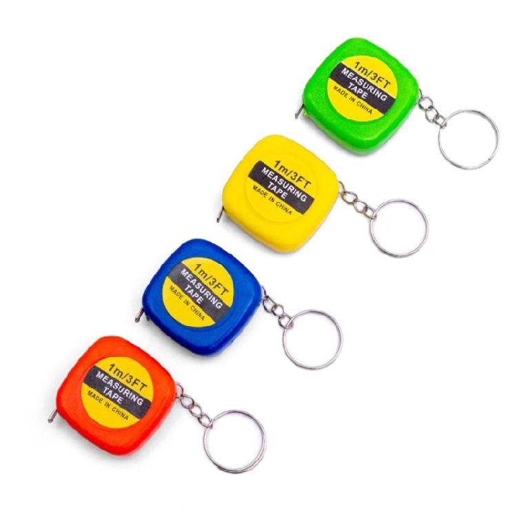 Pocket Tape Measure 1m Long Auto Retractable Portable Design Stainless Steel Tape Double Scale Flexible Keyring
