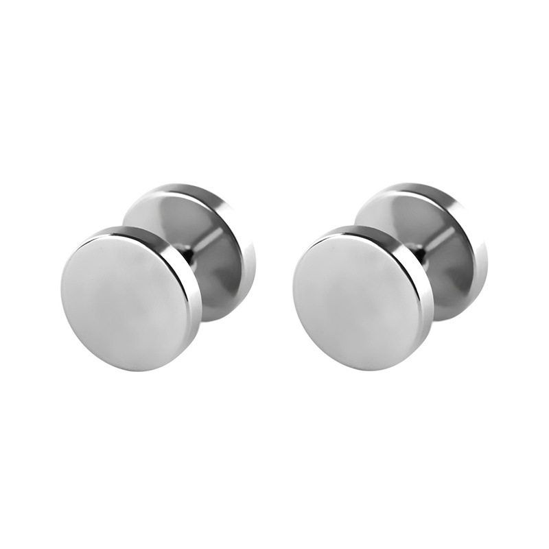 48 PCs European and American Stainless Steel Black Cross Stud Earrings