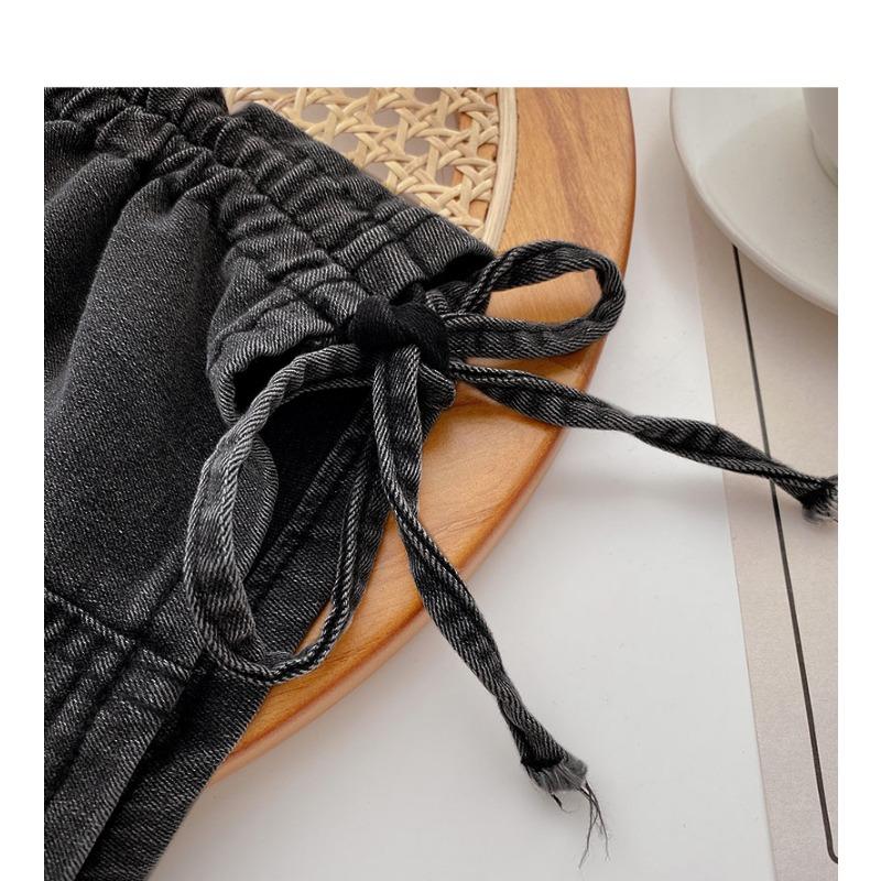 High-waisted Wide-leg Denim Shorts Women's Stretch Stretch A-line Pants with Tight-fitting Hot Pants