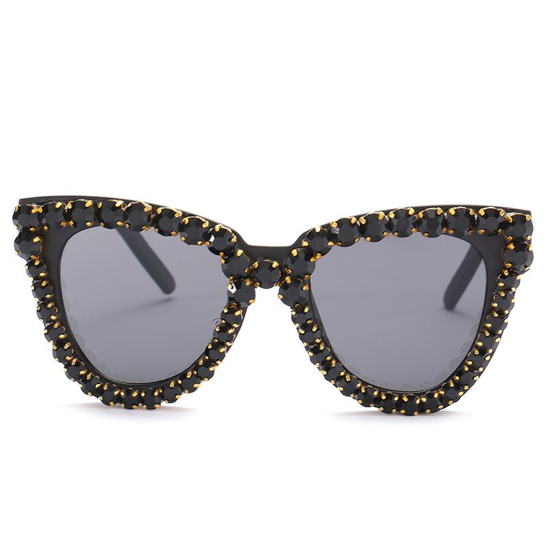 New Vintage Fashion Luxury Cat Eye Diamond Sunglasses Women Crystal Rhinestone Frame Brand Designer Sun Glasses For Female