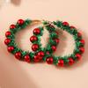 Party Festival Christmas Drop Earrings Xmas Tree Wreath Circle Earrings  Women Girls