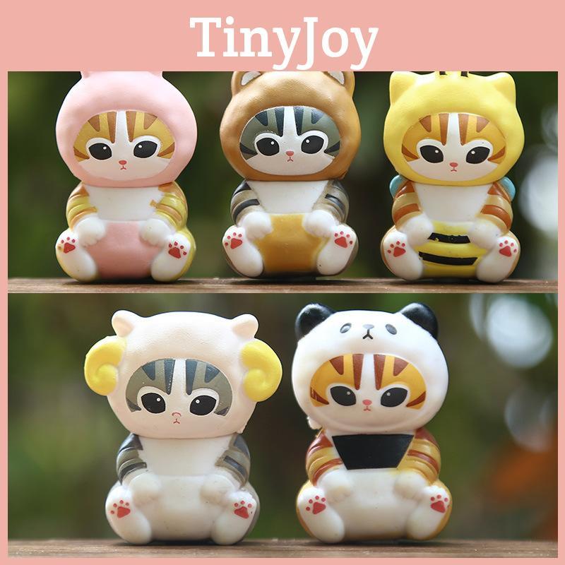 5 Stück Kreative Tier-Headsets Sitzende Katze Modell Schmuckset für Heimdekoration und Spiel