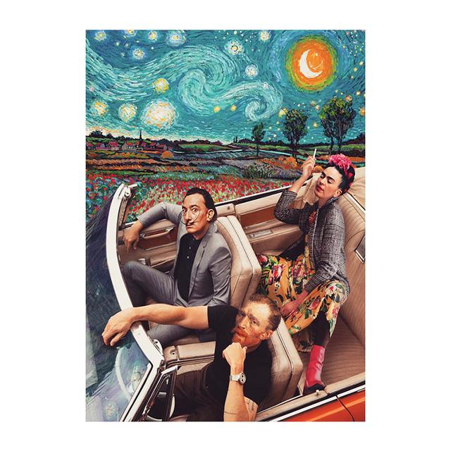 

Забавное искусство, абстрактная живопись на холсте «Ван Гог и друзья», современные постеры и принты, настенные художественные картины для гостиной, домашний декор 70x100cm No Framed