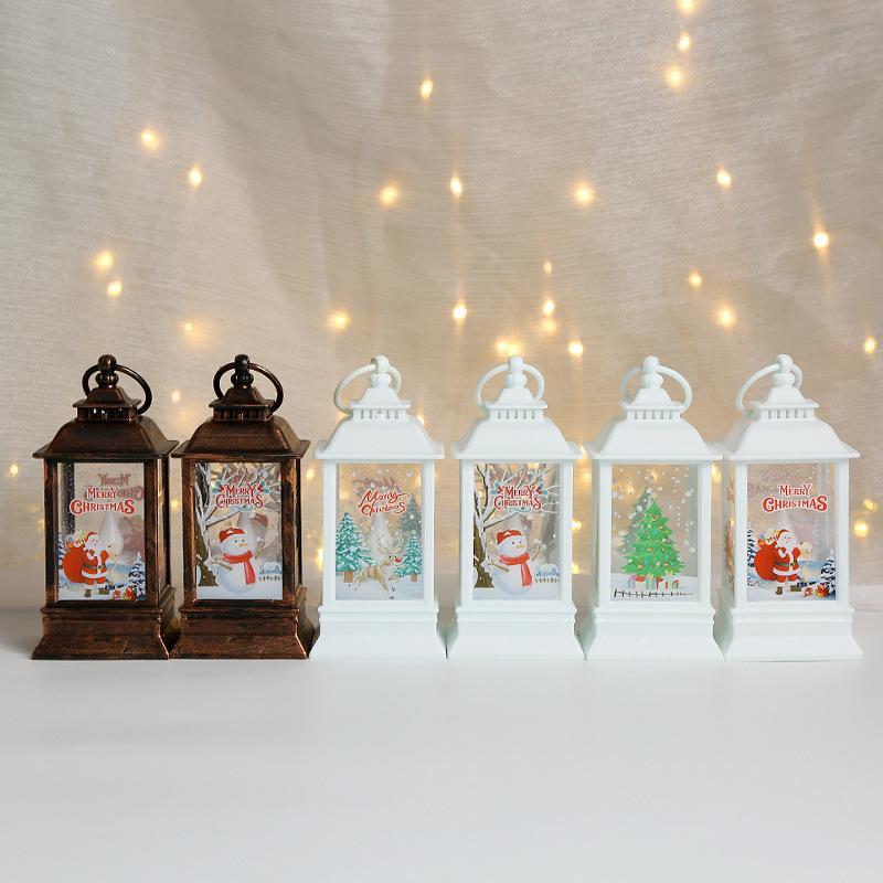 Portable Christmas Lanterns: Night Lights & Candlestick Lamps for Windows, Desktops, Gifts, and Kindergarten Decorations