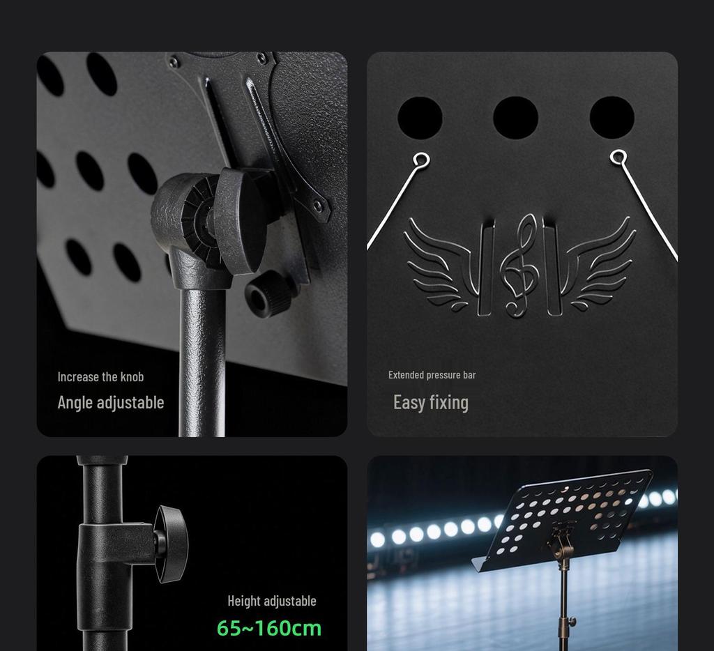 Colorful Folding Height-Adjustable Music Stand, Compact Individual Pack, Musical Instrument Stand